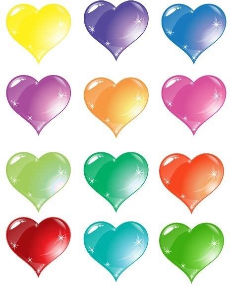 Colorful Heart Love Vector Set Free Vector In Encapsulated Postscript