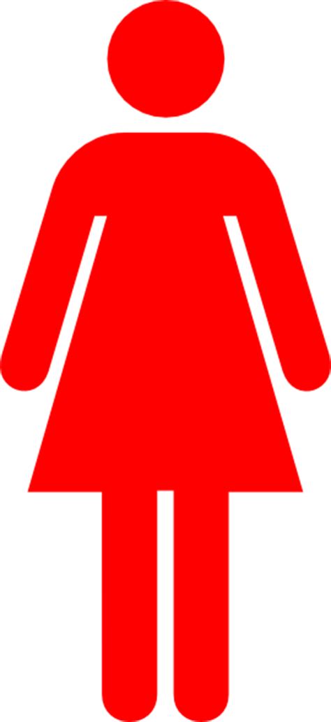 Ladies Bathroom Symbol Bright Red Clip Art At