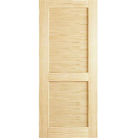Kimberly Bay 28 In X 80 In Louvered Solid Core Unfinished Wood