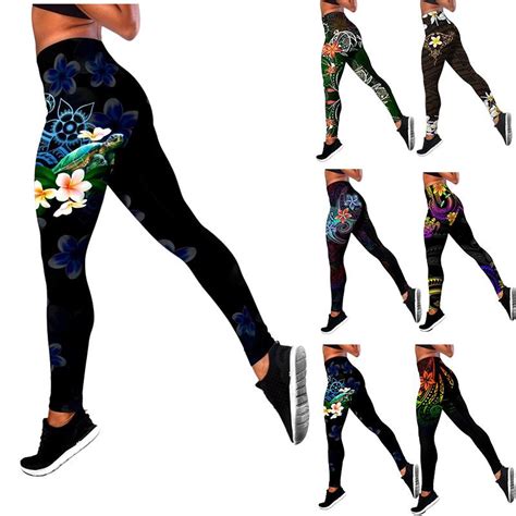 Cheap Colored Print Yoga Pants Casual High Waist Sweatpants Leggings Joom