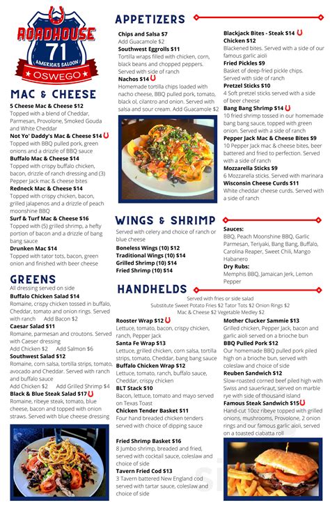 Roadhouse 71 menu in Oswego, Illinois, USA
