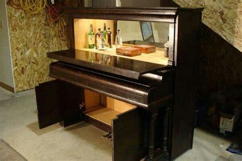 Diy Recycle An Old Piano Into A Hidden Bar Piano Decor Piano Bar