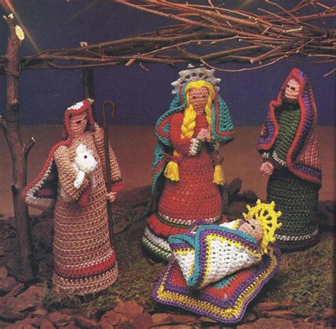 Folk Art Nativity Creche Crochet Pattern~rare~htf Holiday