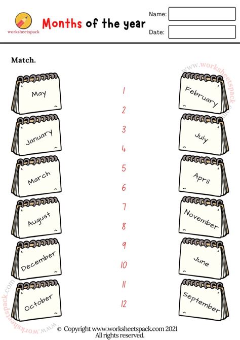 Months Of The Year Worksheets Printable And Online Worksheets Pack