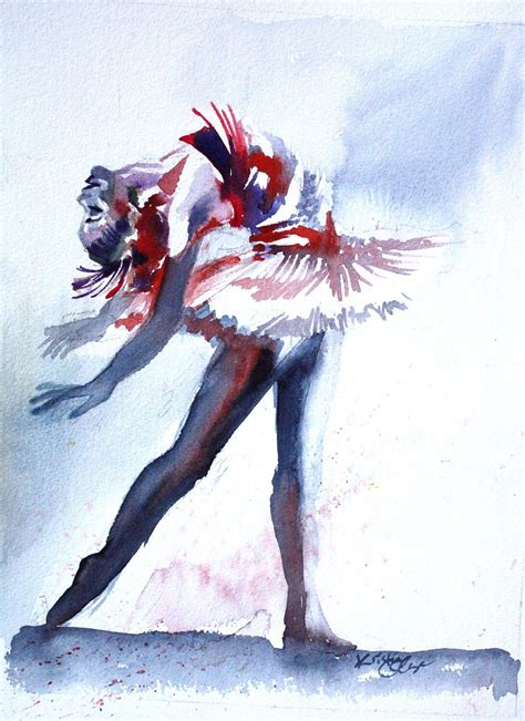 Original Watercolor Painting Colorful Ballerina Dancer Wall
