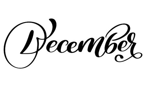 Hand Drawn Typography Lettering Word December Isolated On The White
