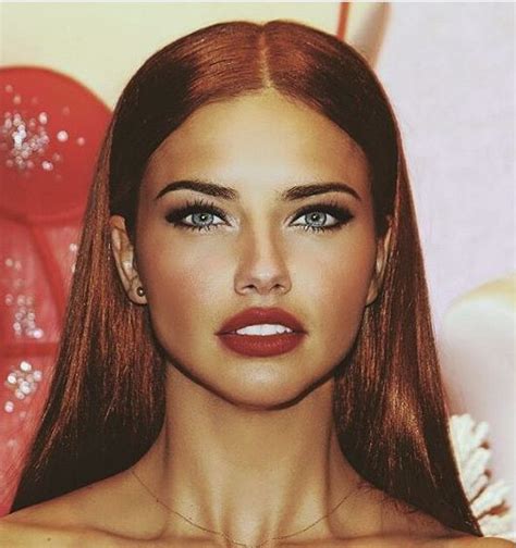 Brazilian Bombshells “ Adriana Lima With Red Hair ” Ad Frenchbeautysecrets Lipfillersshapes