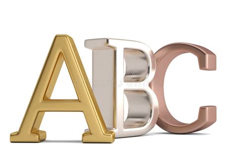 Abc Metal Alphabet Letters Isolated On White Background 3d Illustration