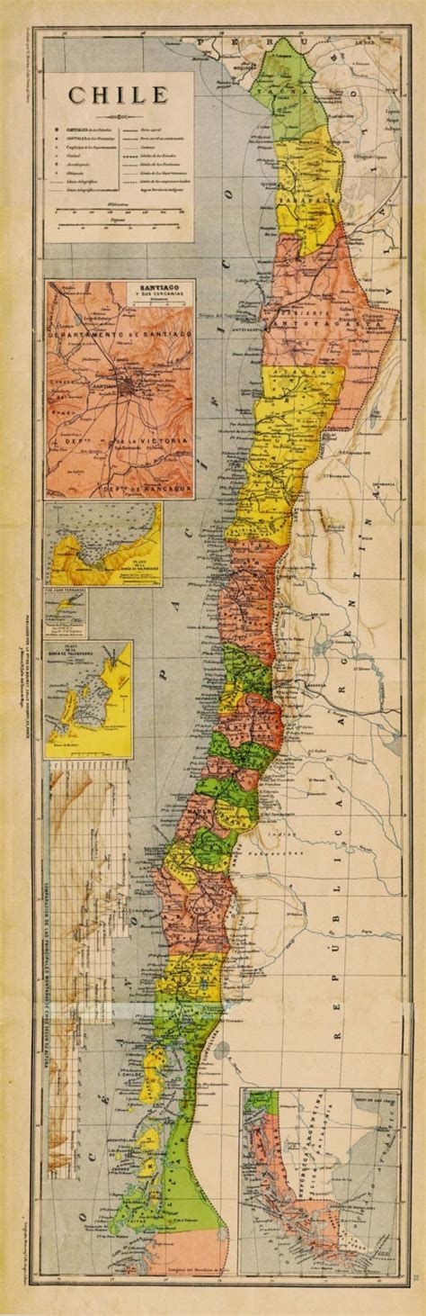 Antique Map Of Chile 1905