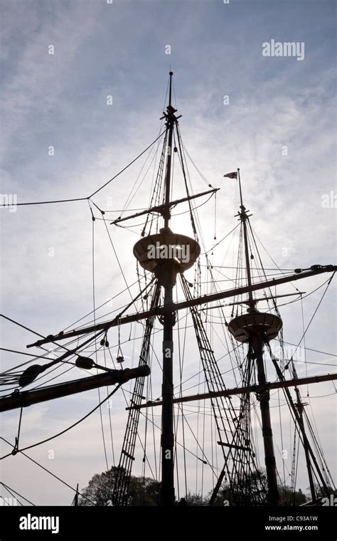 Mayflower Replica Sailing Ship Plymouth Ma Stock Photo Alamy