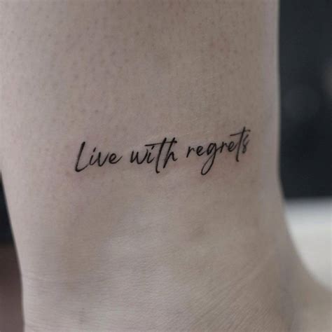 Live Life With No Regrets Tattoo Designs