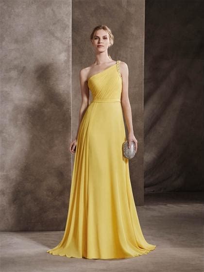 one shoulder a line beaded straps ruched bodice floor length chiffon prom dress pd3355 2617815