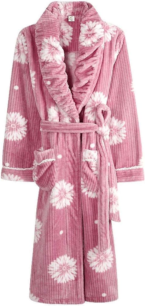 Robe De Chambre Chemise De Nuit En Polaire Corail Dames Pyjama Kimono