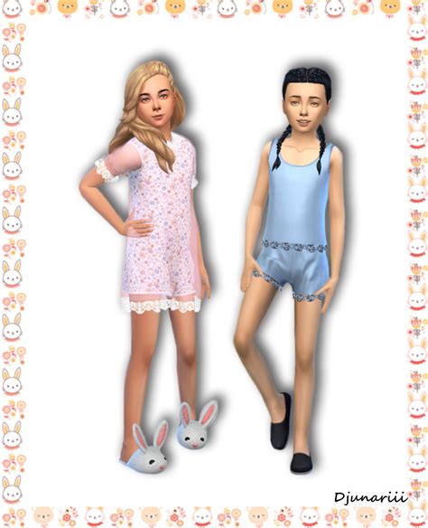 Custom Content For Sims 4 Childrens Pajamas Set