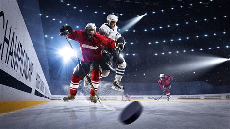 Photo Rays Of Light Man Ice Rink Sports Hockey Uniform 1920x1080