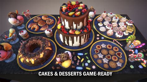 3d Model Cakes And Desserts Vr Ar Low Poly Cgtrader