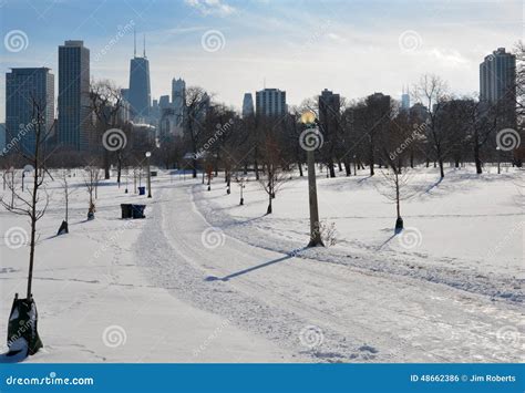 Winter Path Editorial Photo Image Of Park Skyline Lincoln 48662386
