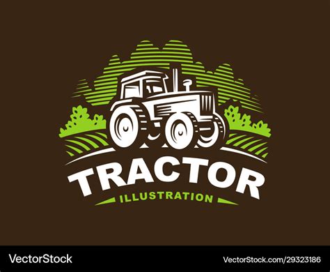 Tractor Logo Emblem Design Royalty Free Vector Image
