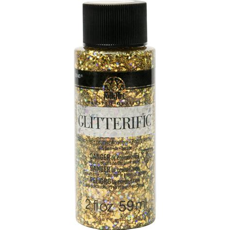 Folkart 5875e Glitterific Acrylic Craft Paint Glitter Finish Gold 2
