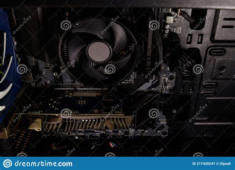 Close Up Of New Computer System Unit From The Inside Stock Image