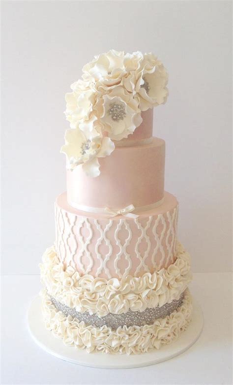 Pretty Ruffle Wedding Cake Decorated Cake By Iced Cakesdecor