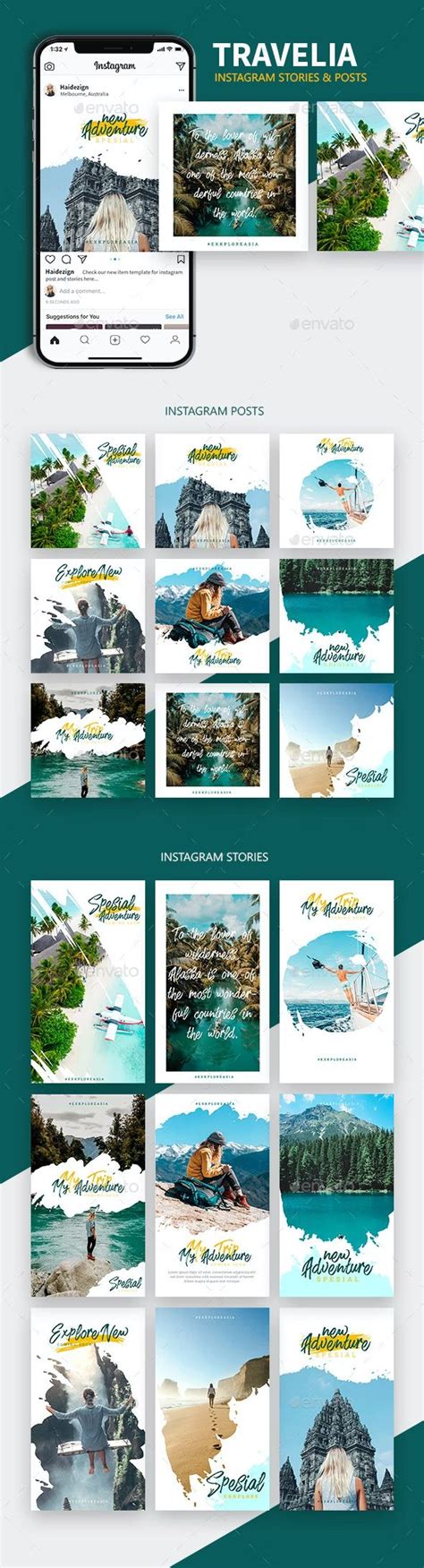 Travelia Instagram Templates