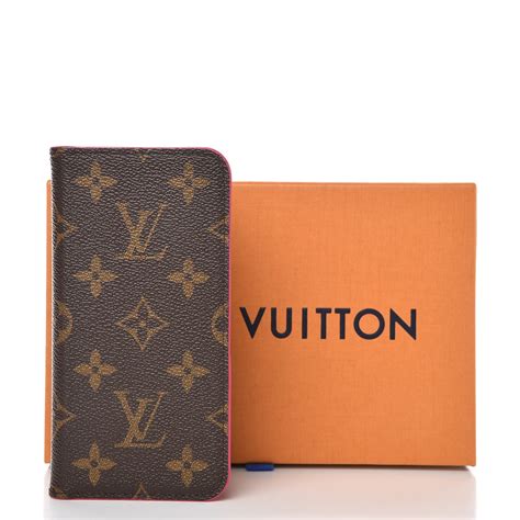 Louis Vuitton Monogram Iphone X Folio Case Rose Pop 297769