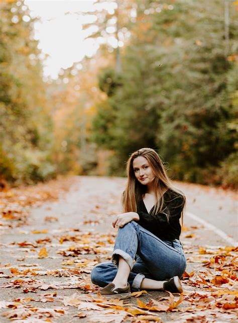 Fall Leaves Fall Senior Pictures Road Senior Picture 2020
