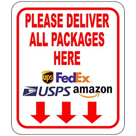 Please Deliver All Packages Here Arrows Delivery Sign For Delivery Driver Delivery