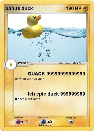 Pokémon Bonus Duck 4 4 Quack 99999999999999 My Pokemon Card