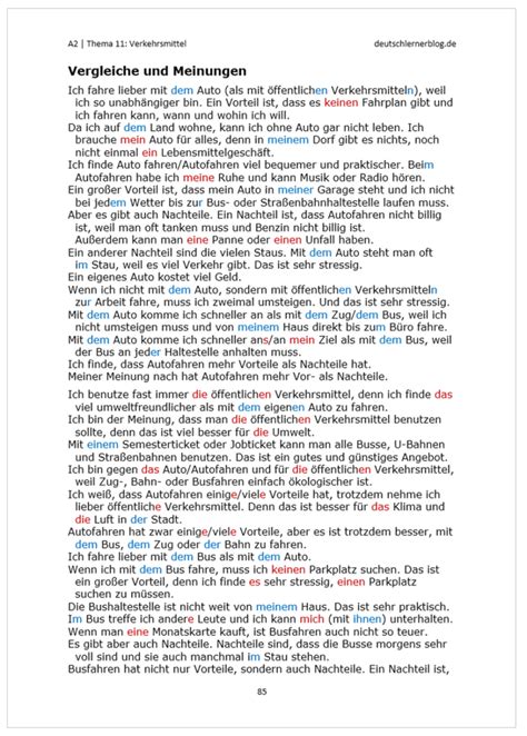 E Book Deutsch A2 Nach 20 Themen Sätze Übungen And Wortschatzlisten