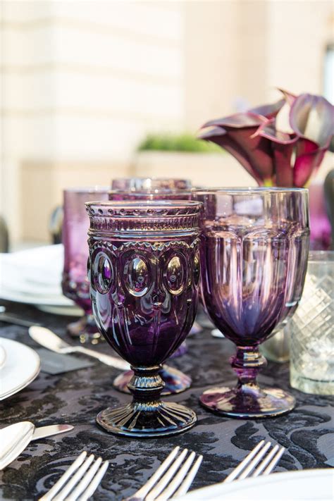 Glam Purple Glassware Glassware Mason Jar Wine Glass Purple