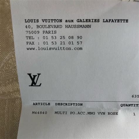 Genuine Louis Vuitton Receipt Book Literacy Basics