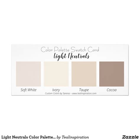 Light Neutrals Color Palette Swatch Card Neutral Colour