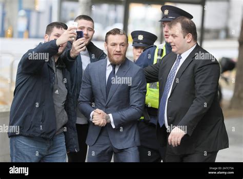 ufc fighter conor mcgregor arrives at dublin district court where he is appearing on an assault