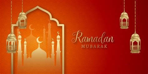 red ramadan kareem islamic social media banner   vectors