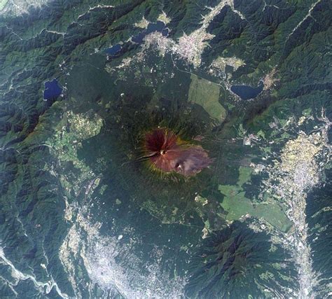 Mt Fuji And Fuji Five Lakes Area Japan Nasa Satellite Image