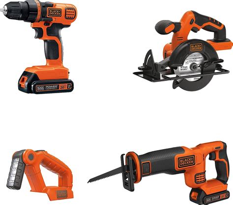 black decker 20v max power tool combo kit 4 tool cordless power tool set with 2 batteries and