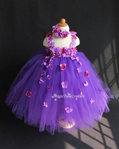 Mixed Purple Flower Girl Dress Hydrangea Flower Girl Tutu Dress Tulle