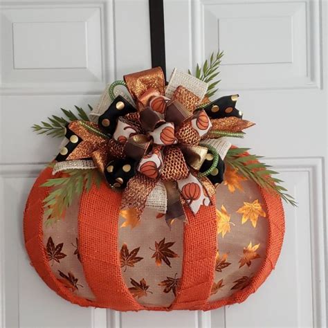 Dollar Tree Pumpkin Wreath Form Ideas Fall Thanksgiving Wreaths Fall