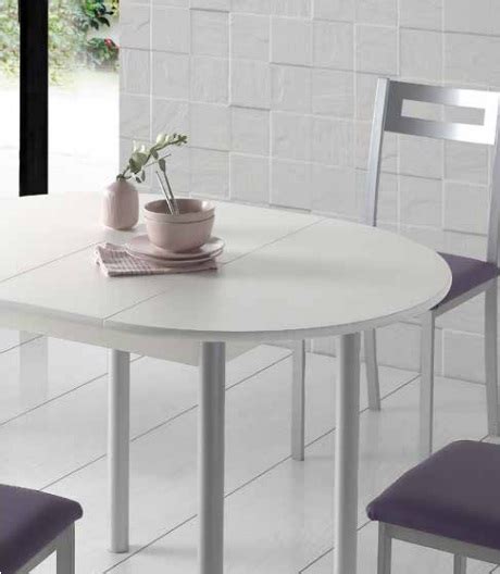 Mesa redonda de algarrobo +4 sillas de algarrobo tapizada. Mesa de cocina redonda extensible Lagos MDF blanca PI-490 ...