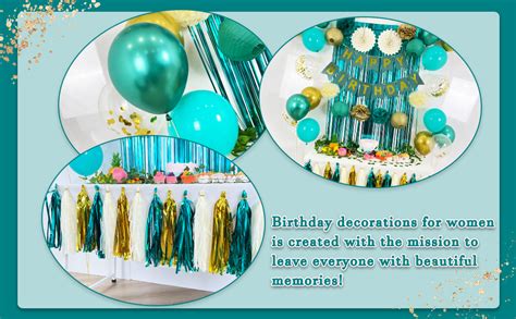 Amazon Com Teal And Gold Birthday Party Decorations Birthday