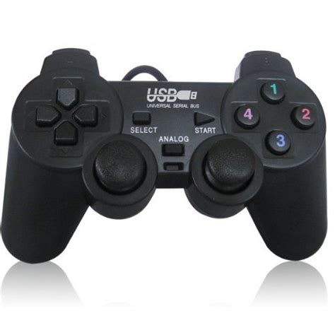 Sqdeal New Black Usb Dual Shock Pc Computer Wired Gamepad Game