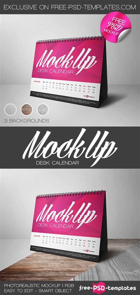 Free Desk Calendar Mock Up In Psd On Behance Desk Calendar Mockup