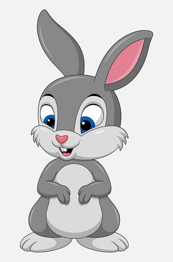Cute Rabbit Cartoon Isolated On White Background Stock Illustration