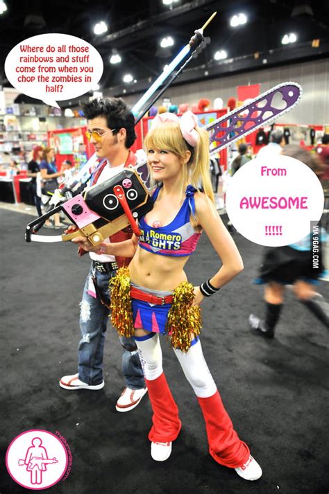 Juliet Starling Cosplay From Lollipop Chainsaw With Travis Touchdown From No More Heroes 9gag