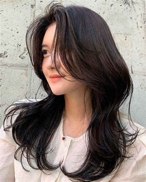 Long Korean Hairstyle With Soft Layers Long Wavy Hair Long Hair Cuts