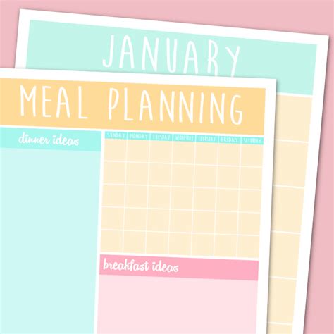 Monthly Meal Planning Calendars Messes To Memories