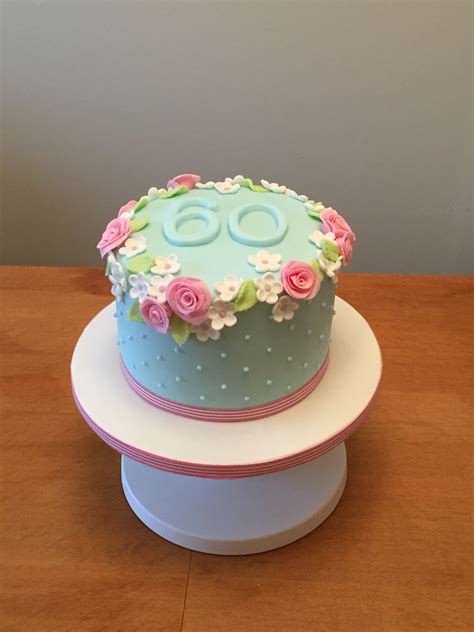 60th Birthday Cake Flowery And Simple Simple Birthday Cake 60th