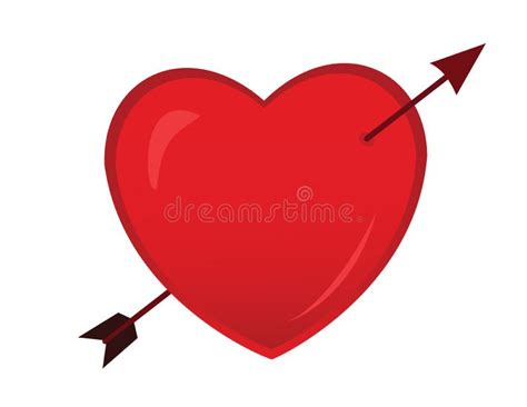 Red Heart With Arrows For Valentine`s Day Stock Vector Illustration